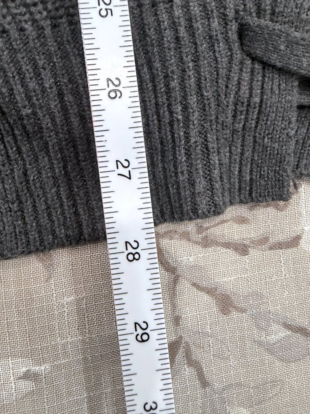 Simply Vera Vera Wang XS Gray Hooded Lace Up Chunky Knit Cardigan Sweater - Picture 11 of 16